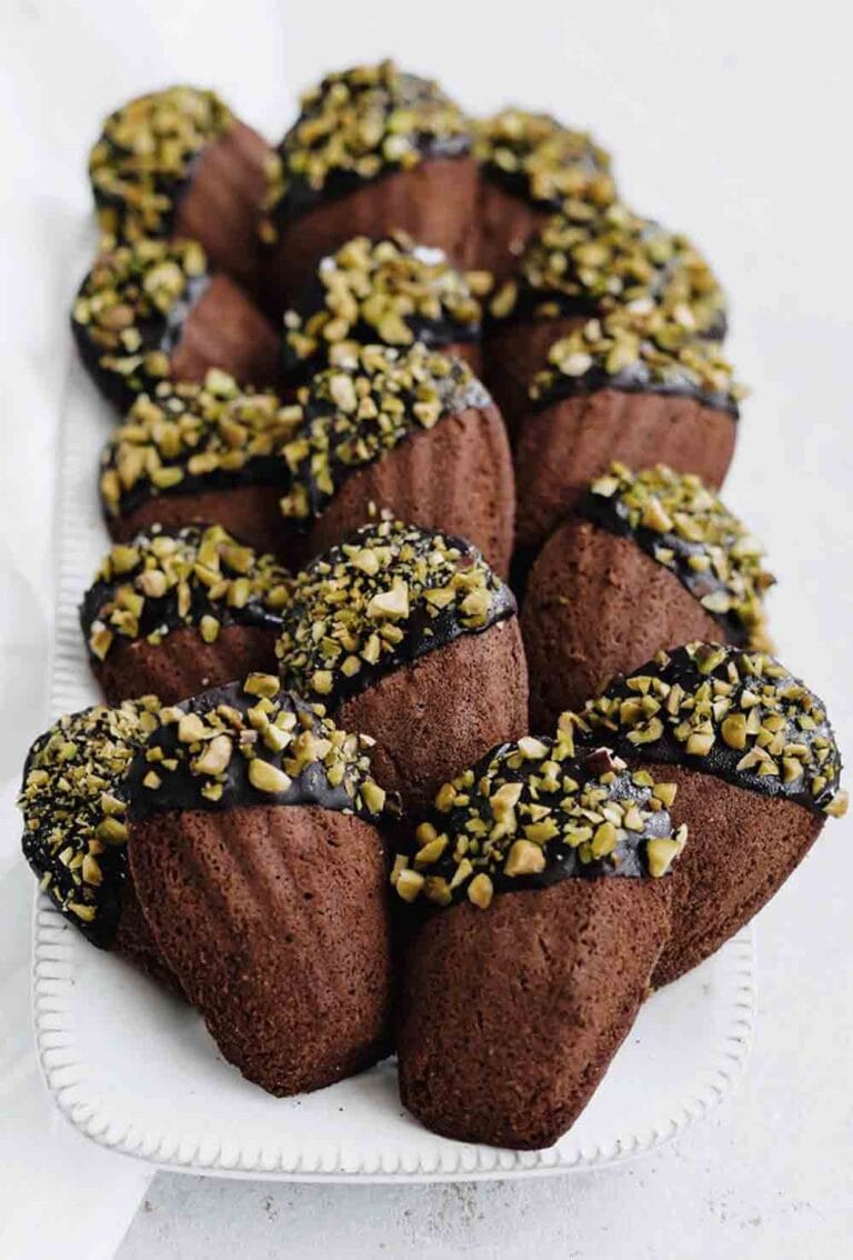 Chocolate Madeleines with Chocolate Ganache