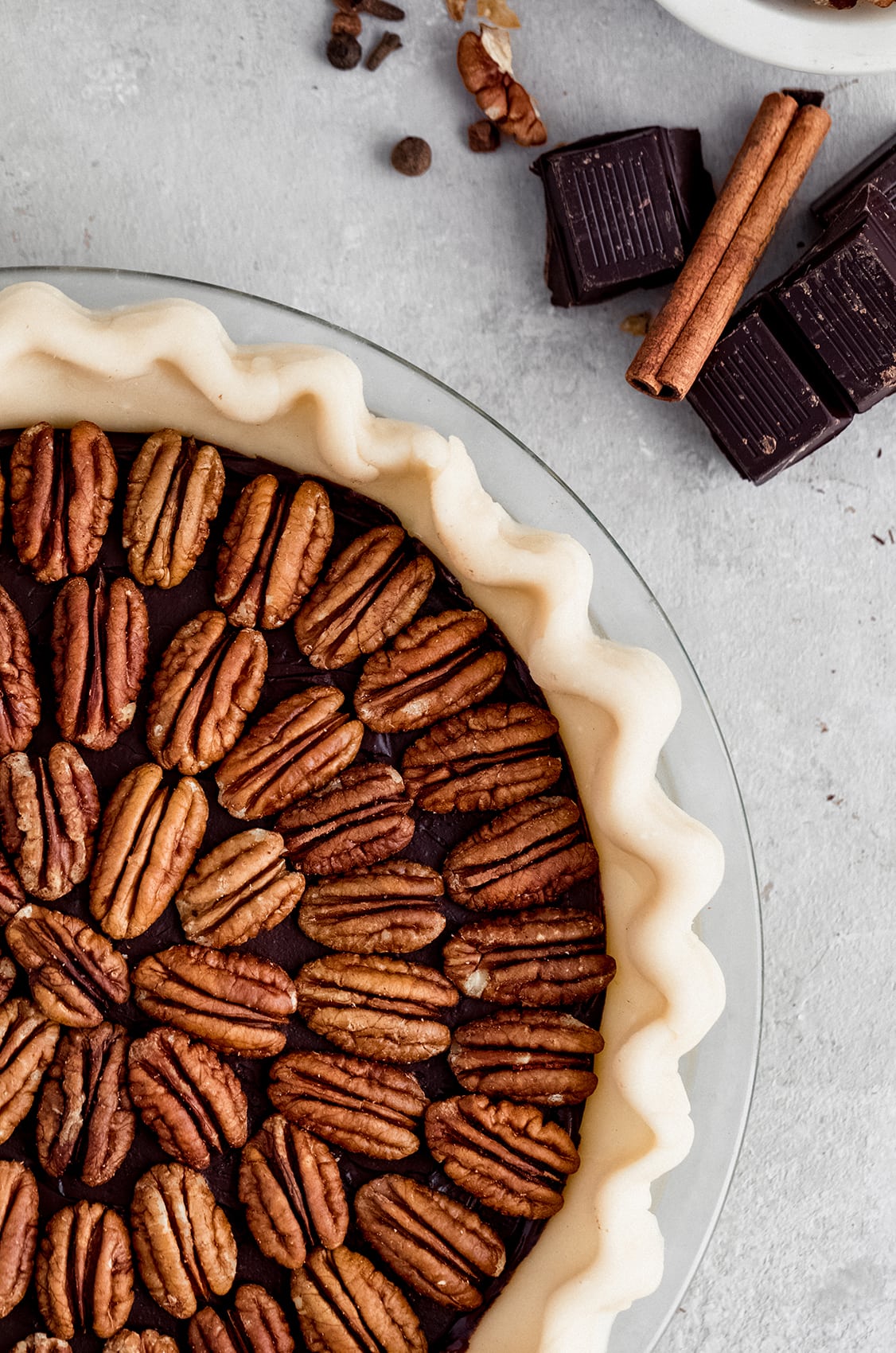 chocolate pecan pie, black bottom pecan pie