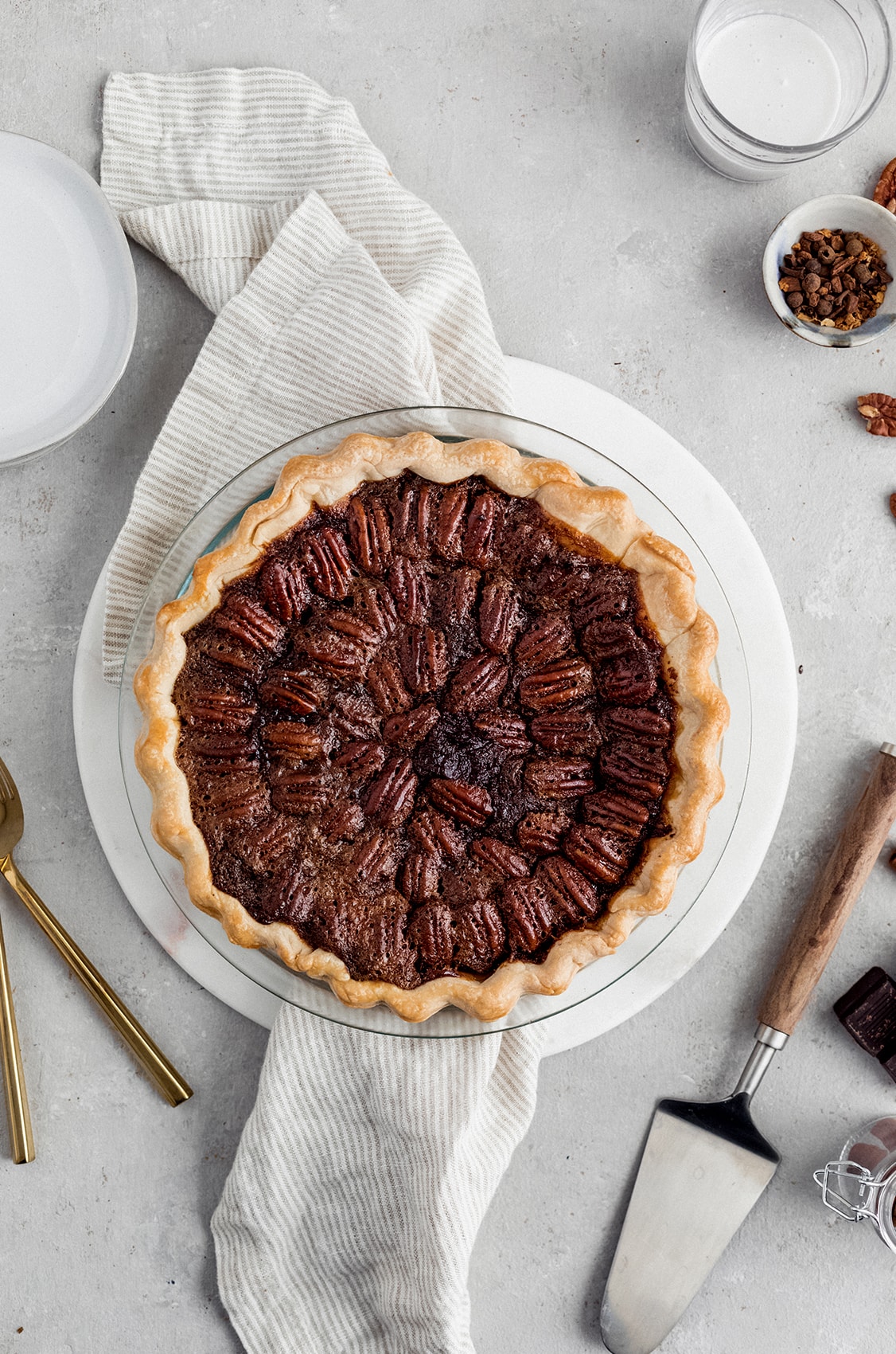 chocolate pecan pie, black bottom pecan pie