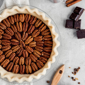 chocolate pecan pie, black bottom pecan pie