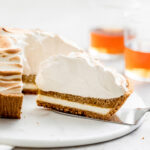 pumpkin cheesecake with maple bourbon meringue