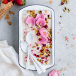 strawberry rose water frozen yogurt