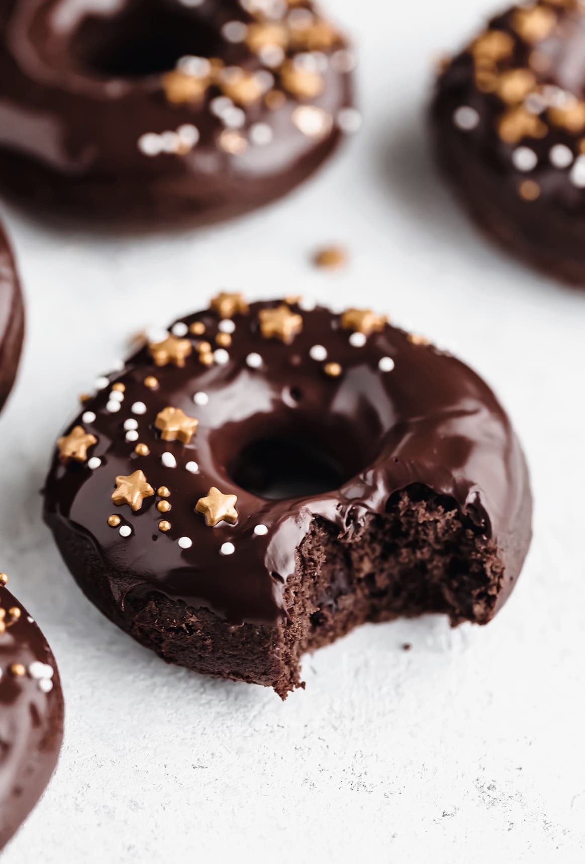 Baked Chocolate Donuts with Chocolate Ganache Glaze - Happiness is