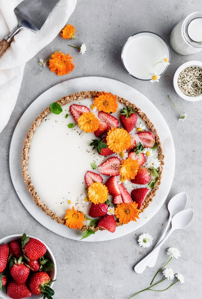 vegan white chocolate tart