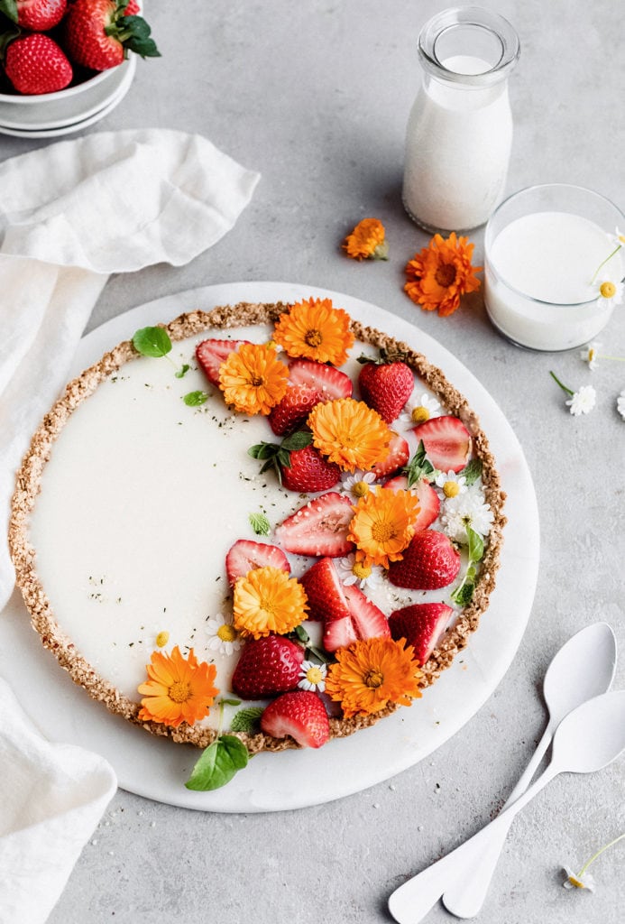 vegan white chocolate tart