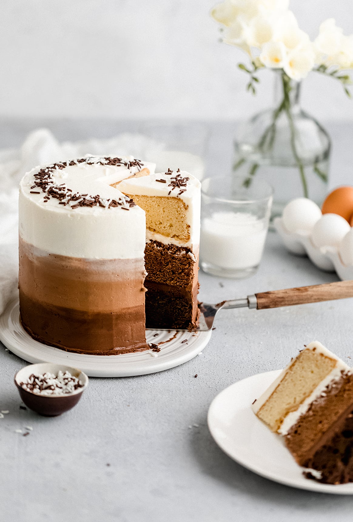 Chocolate Ombre Cake - Yoga of Cooking