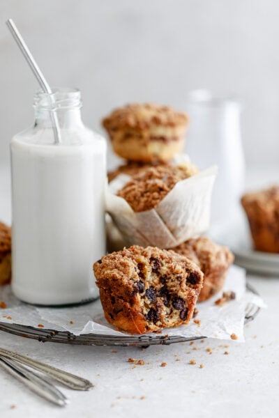 chocolate chip muffins with streusel topping