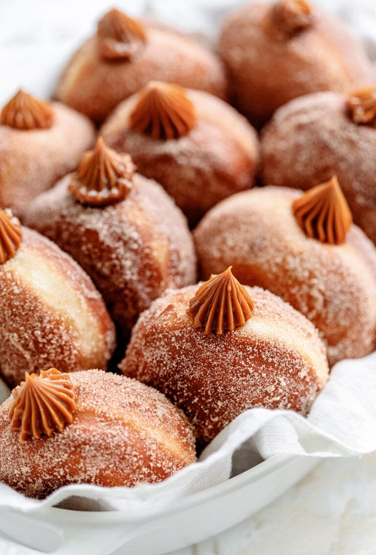 close up of churro donuts