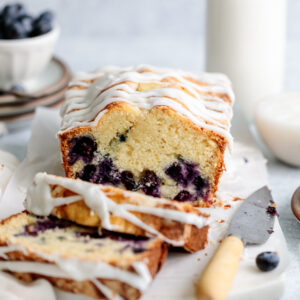 blueberry streusel quick bread slices
