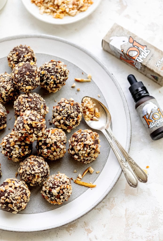 Delicious and decadent orange truffles infused with CBD oil. Perfect for a quick snack or dessert!