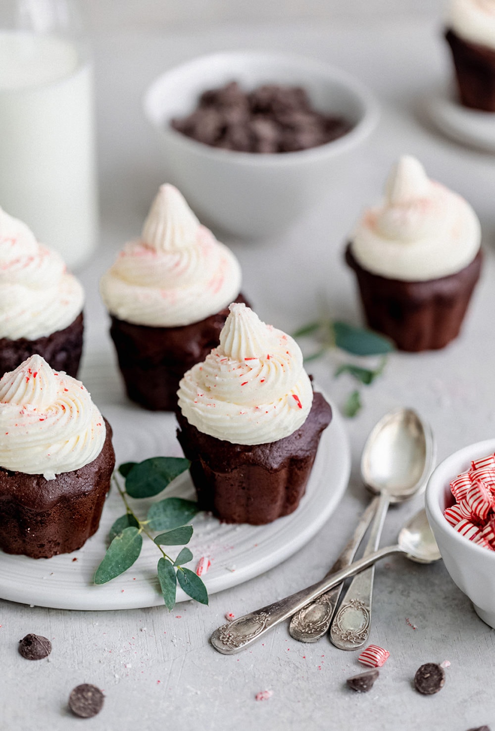 Mexican Hot Chocolate Cupcakes with Peppermint Frosting - Yoga of Cooking