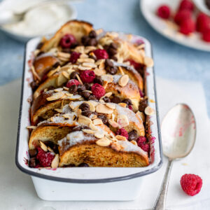 raspberry chocolate bread pudding