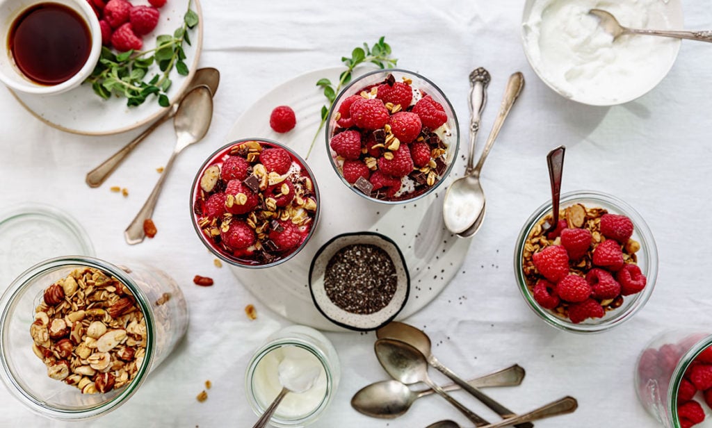 raspberry orange chia parfait