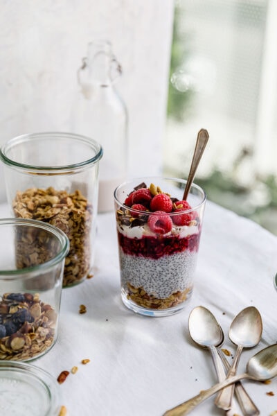 raspberry orange chia parfait