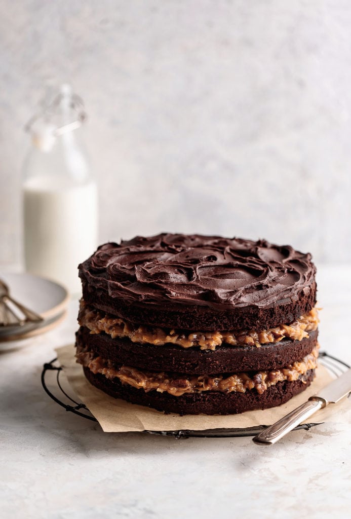 layered german chocolate cake