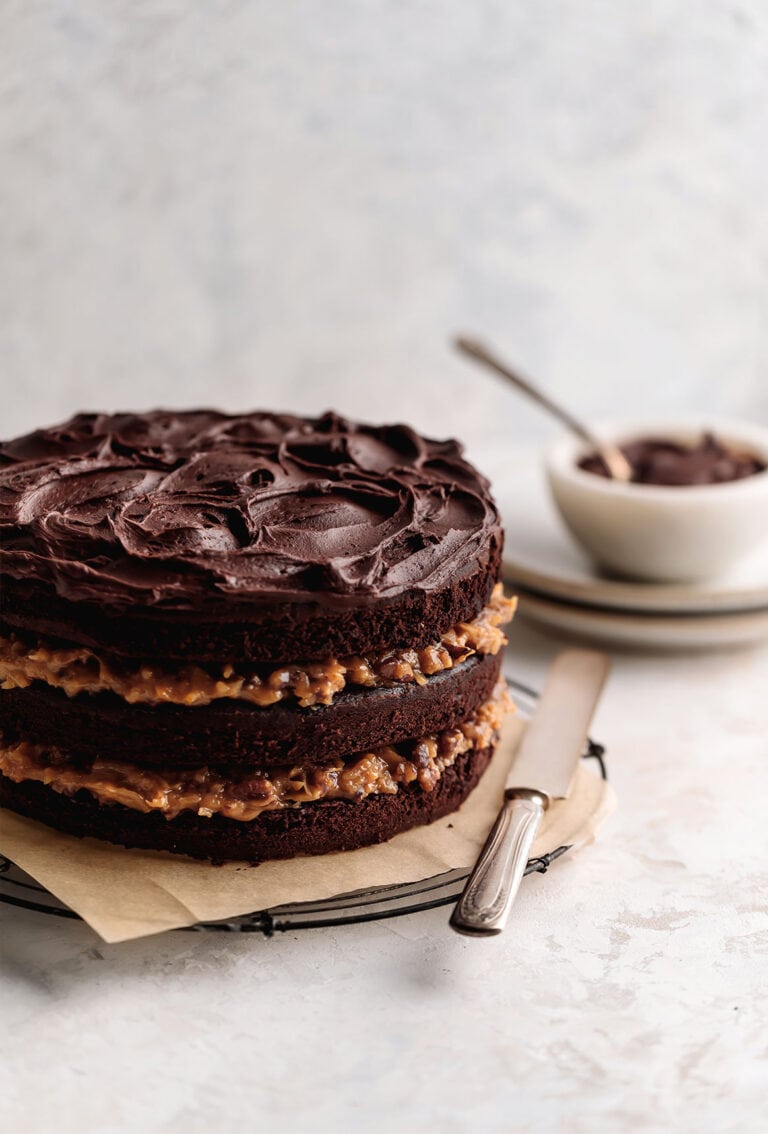 layered german chocolate cake