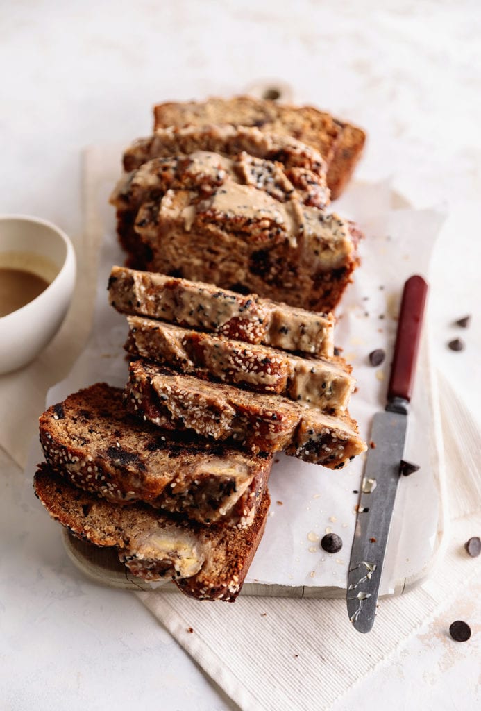 tahini espresso banana bread