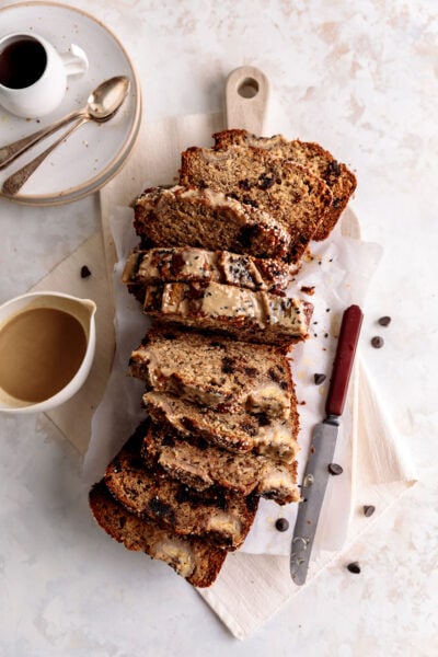 tahini espresso banana bread
