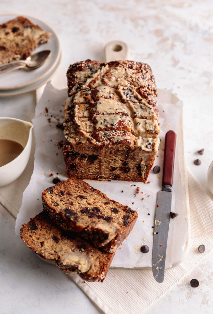 tahini espresso banana bread