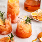 minneola Aperol granita with rosemary