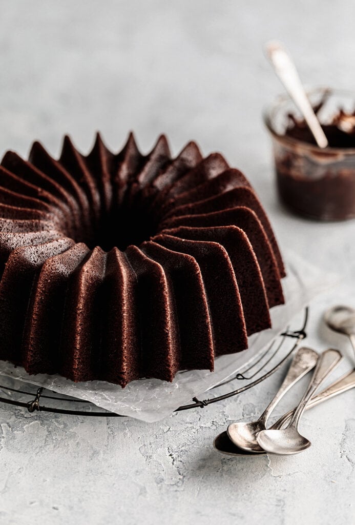 This soft and surprisingly light Chocolate Olive Oil Cake with a deep dark cocoa flavor, is the perfect year-round dessert!
