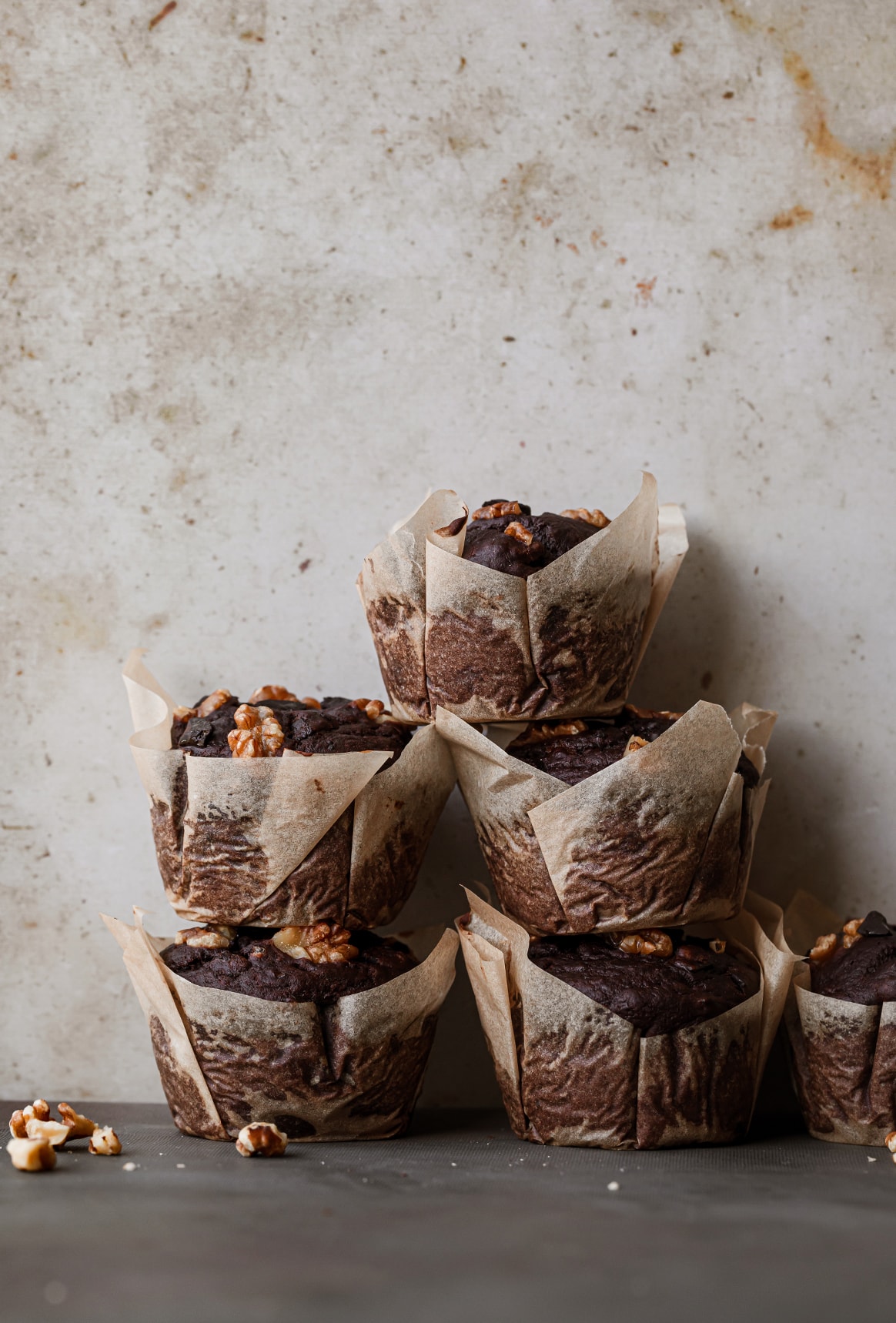 vegan chocolate banana muffins