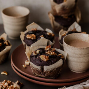 vegan chocolate banana muffins