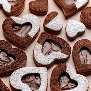 Nutella Linzer Heart Cookies