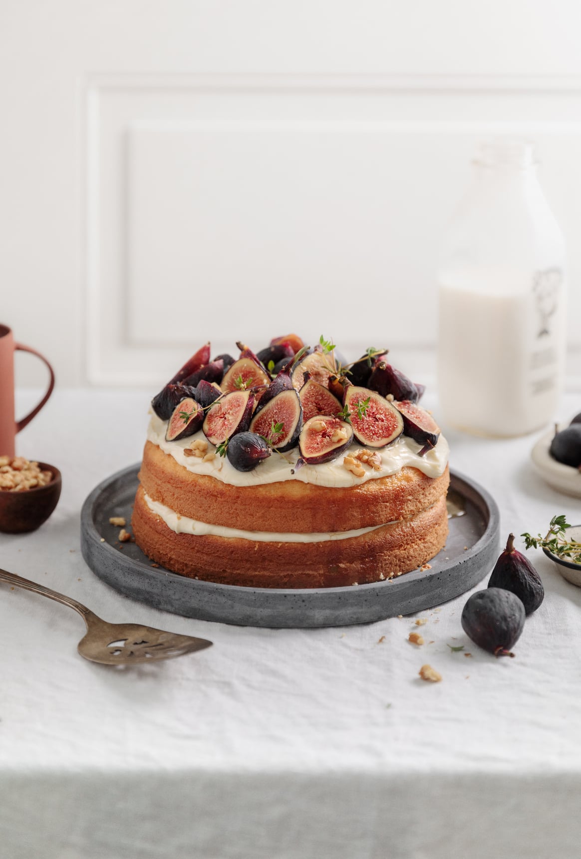 cake topped with figs