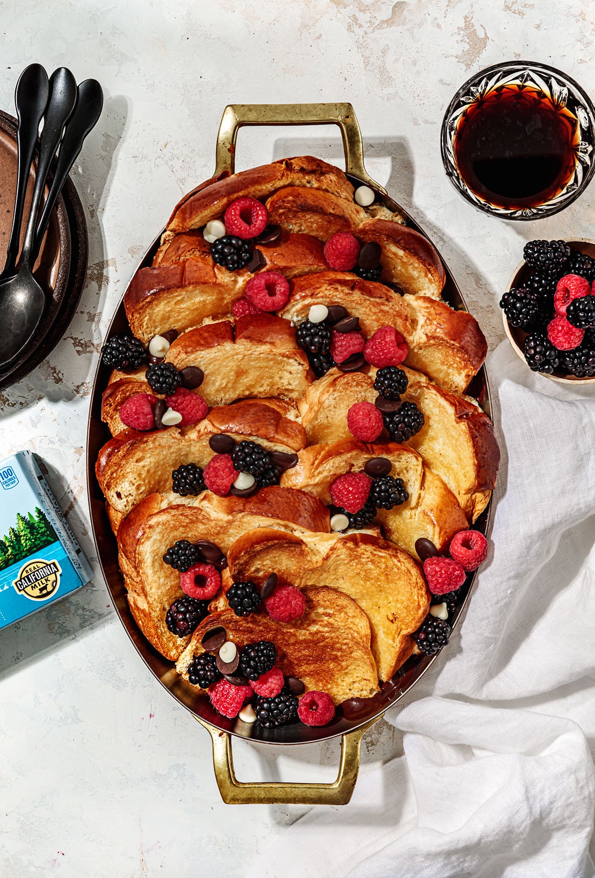Treat your family to this Chocolate and Raspberry French Toast Bake aka the most delicious holiday breakfast tradition. Serve warm with a drizzle of maple syrup.