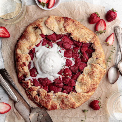 strawberry galette with puff pastry