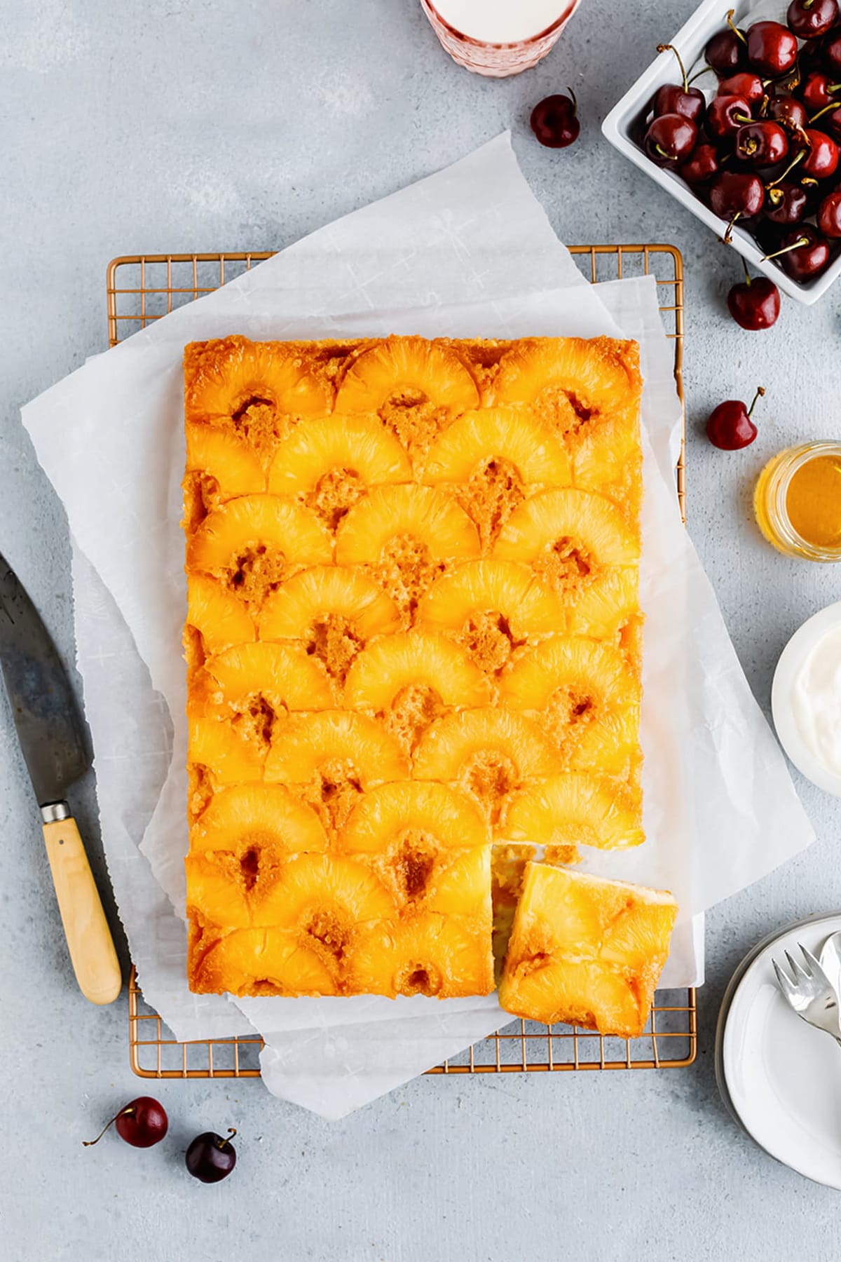 This Easy Pineapple Upside-down recipe uses boxed cake mix and is the perfect summer snack to enjoy with friends and family.